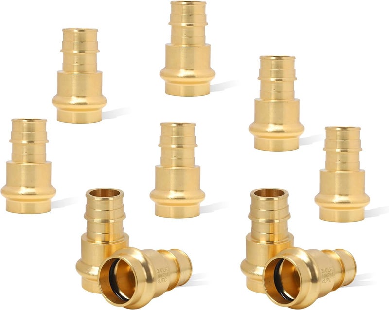 Abbiemo 10 قطع محول برونزي Propress x 3/4 بوصة PEX-A F1960 مع تركيبات ضغط وحلقة O من EPDM لتوصيلات الأنابيب النحاسية برونز خالي من الرصاص بتصنيف ضغط 250 PSI مقاوم للتسرب - Image 1